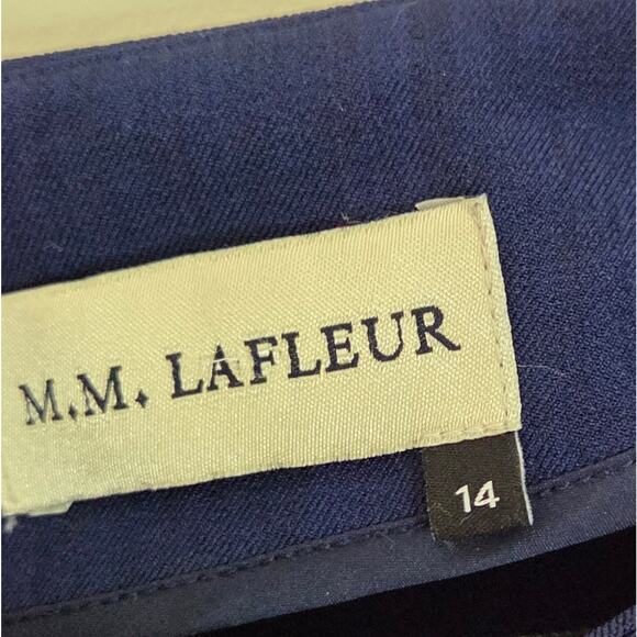 MM. Lafleur Etsuko Dress Deep Indigo Navy With Belt Size 14 - Picture 3 of 5